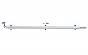 Spoke 2.3 x 285 mm Sapim Leader J-Bend