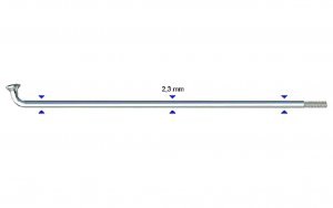 Spoke 2.3 x 290 mm Sapim Leader J-Bend