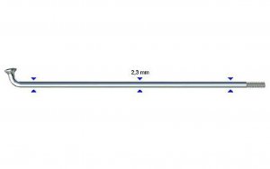 Spoke 2.3 x 292 mm Sapim Leader J-Bend