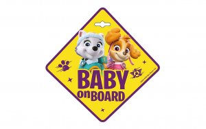 Baby on board sign Seven Paw Patrol Girls